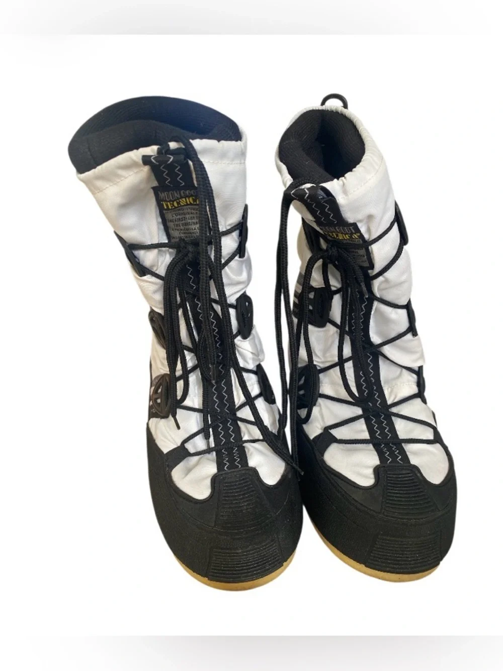 Authentic Tecnica MOON BOOT Nylon White /black The Original, 42-44 made in Italy